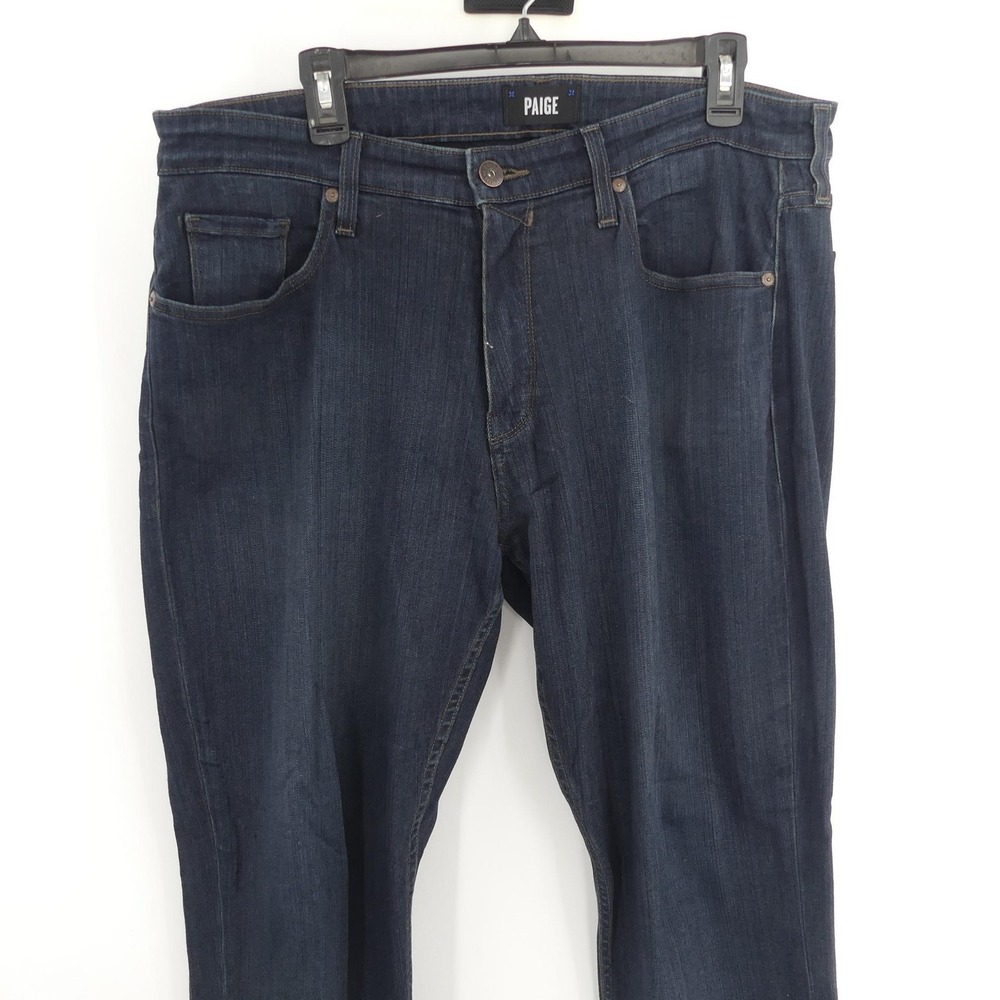 Paige Federal Jeans Mens 36 Dark Blue Straight Leg‎ Made USA Stretch Denim 36x30